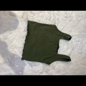 Green crop top